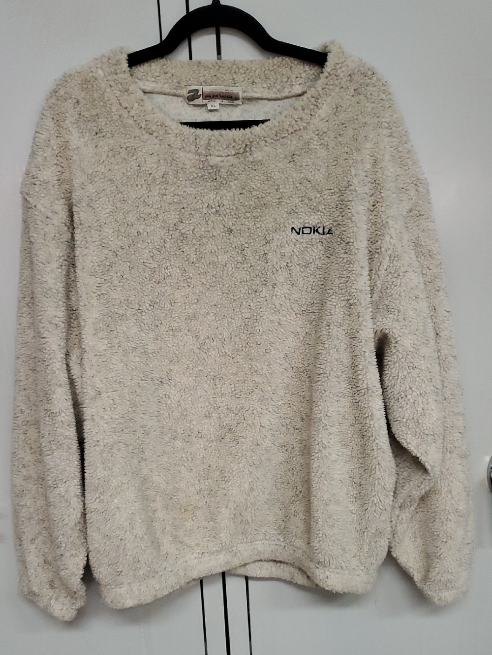Nokia Cream Plush Crewneck Sweater